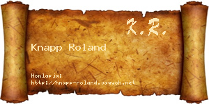 Knapp Roland névjegykártya